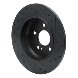 Mercedes-Benz S550 Brake Rotor (1) - Rear Left - R1 Concepts - Drilled & Slotted - Black - `07-`13